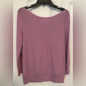 Halogen: Pink scoop neck sweater, 3/4 sleeves, size M